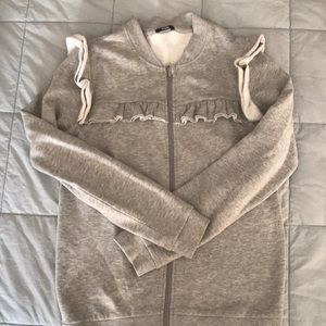 Girls ruffles zipped sweatshirt cardigan Tezenis